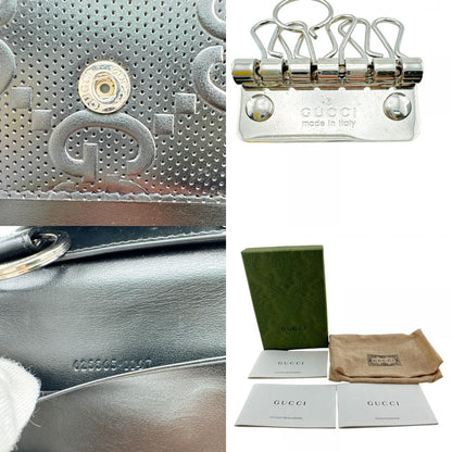 Gucci GG Embossed Key Case with 6 Key Rings Key Holder