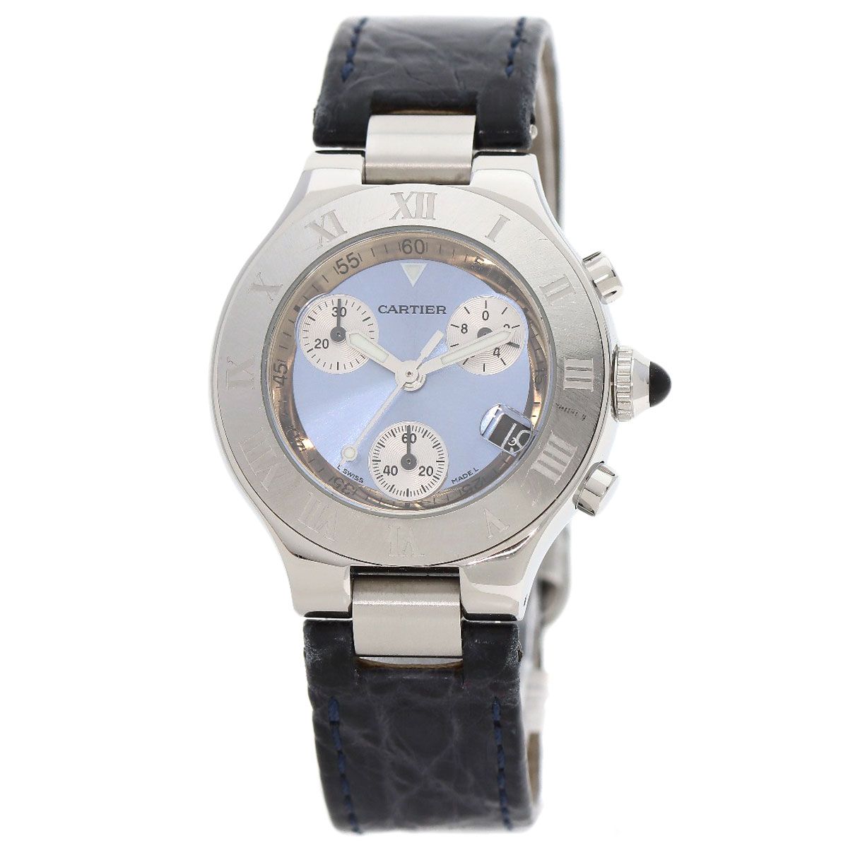 Cartier Chrono Scarf SM Watch SS Leather