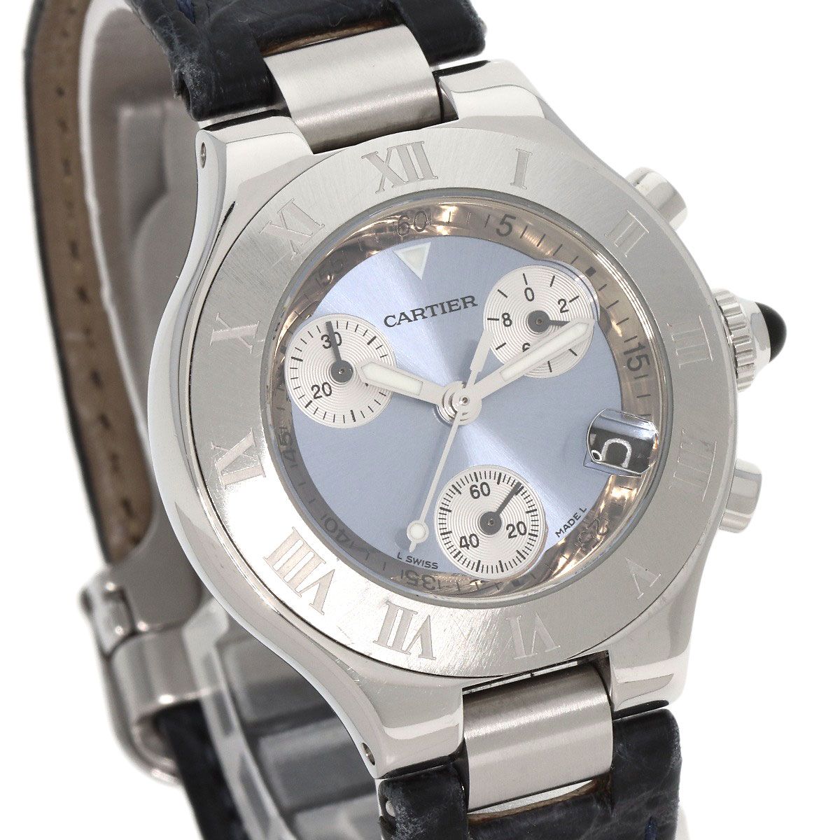 Cartier Chrono Scarf SM Watch SS Leather — view 4