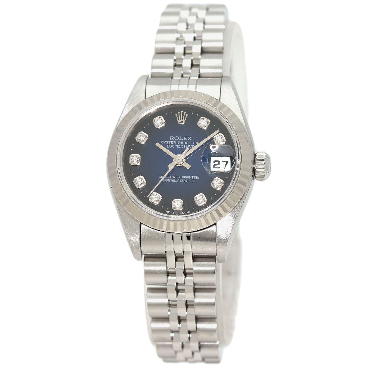 Rolex Datejust Diamond Watch SS 18k White Gold