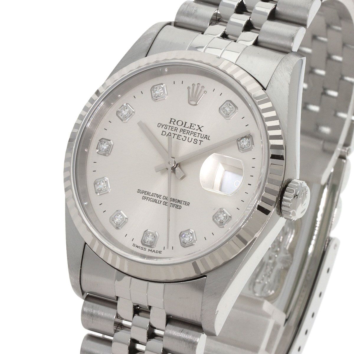 Rolex Datejust Diamond Watch SS — view 3