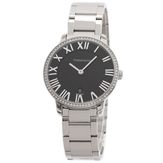 Tiffany & Co Atlas Dome Bezel Diamond Watch SS