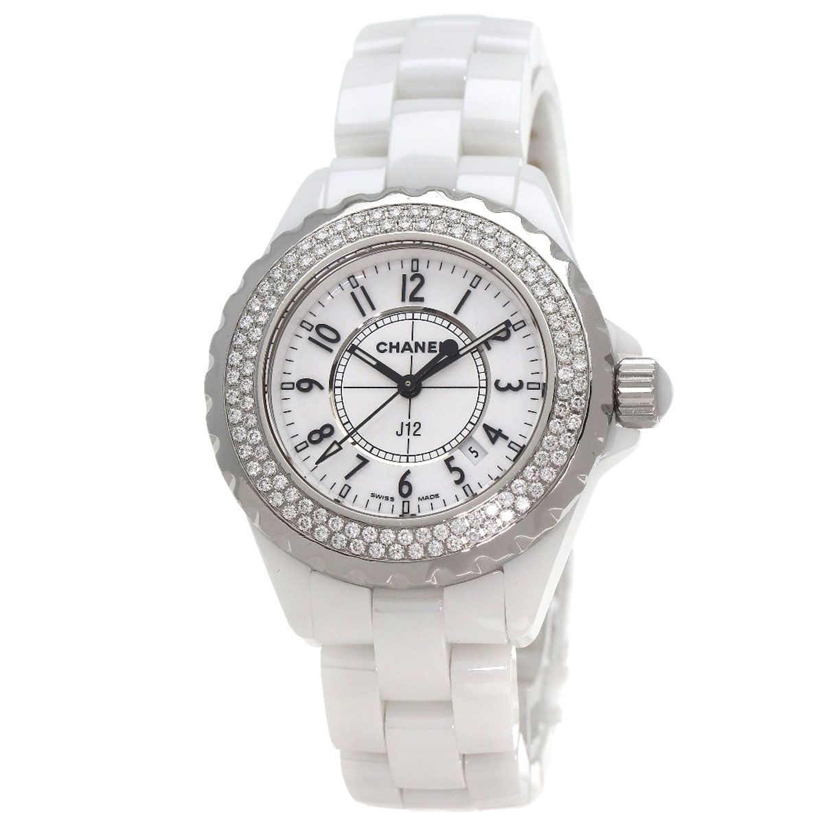 Chanel 33 Bezel Diamond Watch Ceramic