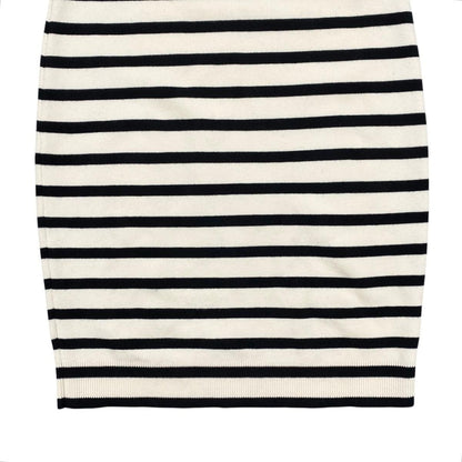 Louis Vuitton Knit Dress Border Button Fo1 S White Beige Black — view 4