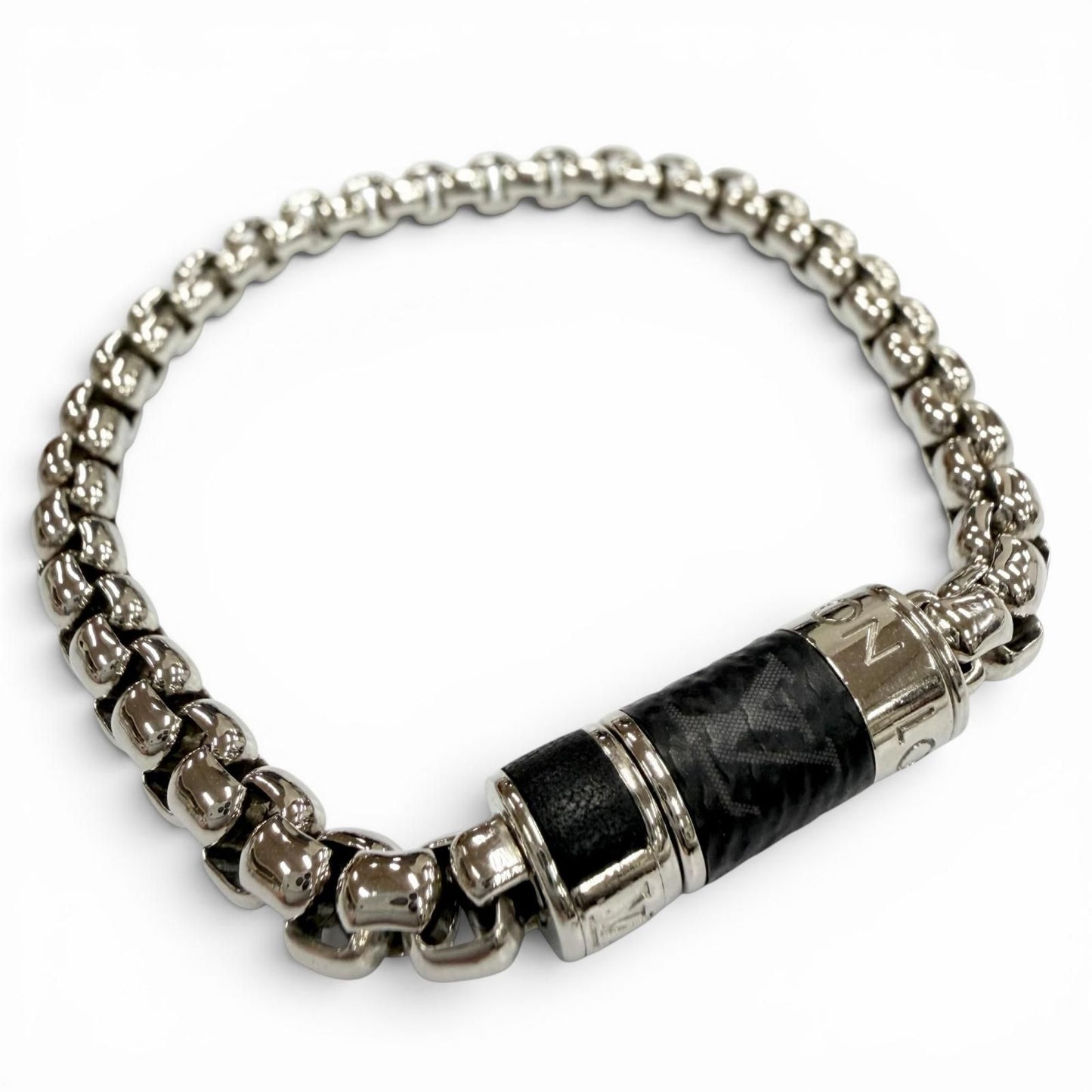 Louis Vuitton Chain Monogram Eclipse Bracelet Silver