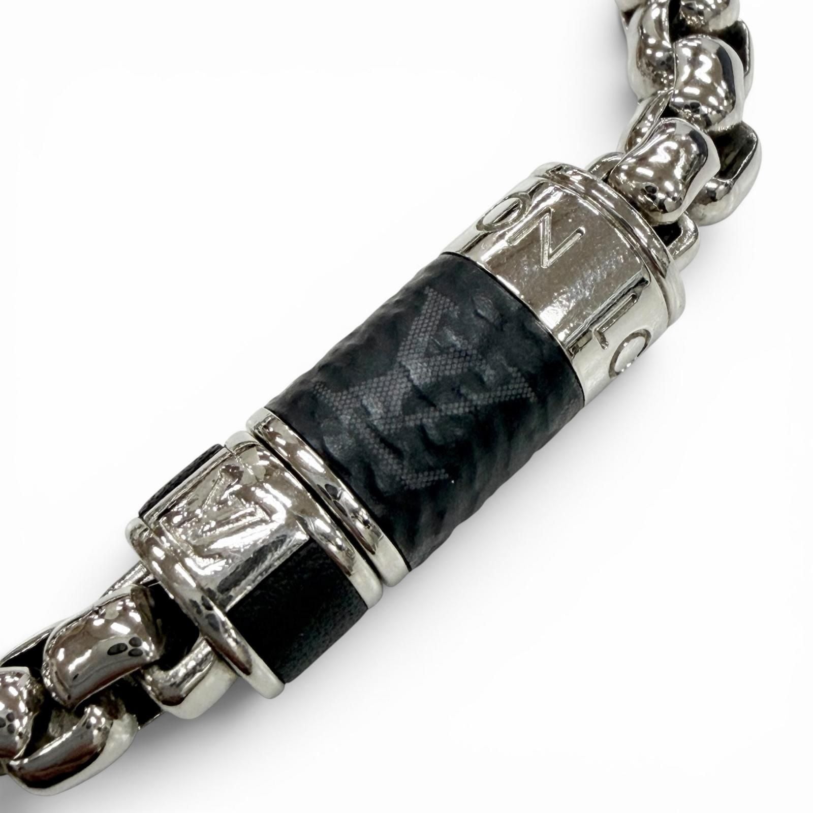 Louis Vuitton Chain Monogram Eclipse Bracelet Silver — view 5