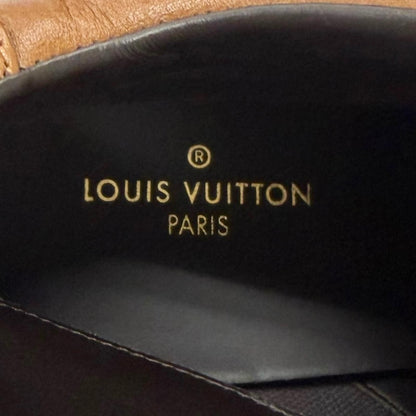 Louis Vuitton Oberkampf Line Leather Lace Up Work Boots Ankle Brown 8 — view 9