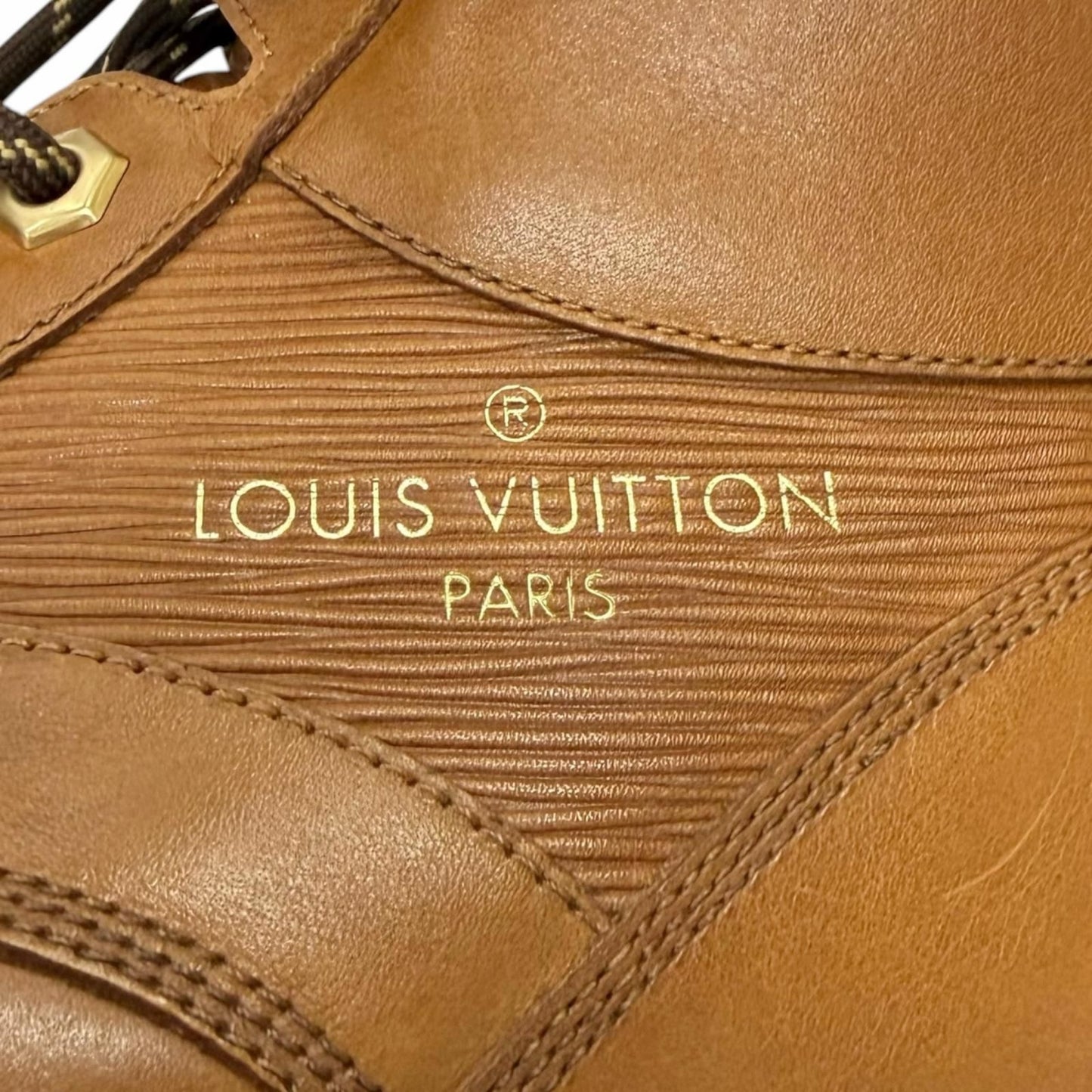 Louis Vuitton Oberkampf Line Leather Lace Up Work Boots Ankle Brown 8 — view 7