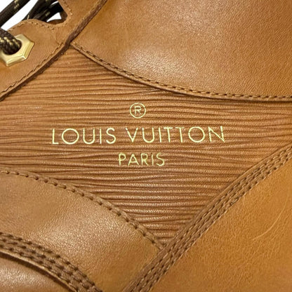 Louis Vuitton Oberkampf Line Leather Lace Up Work Boots Ankle Brown 8 — view 7