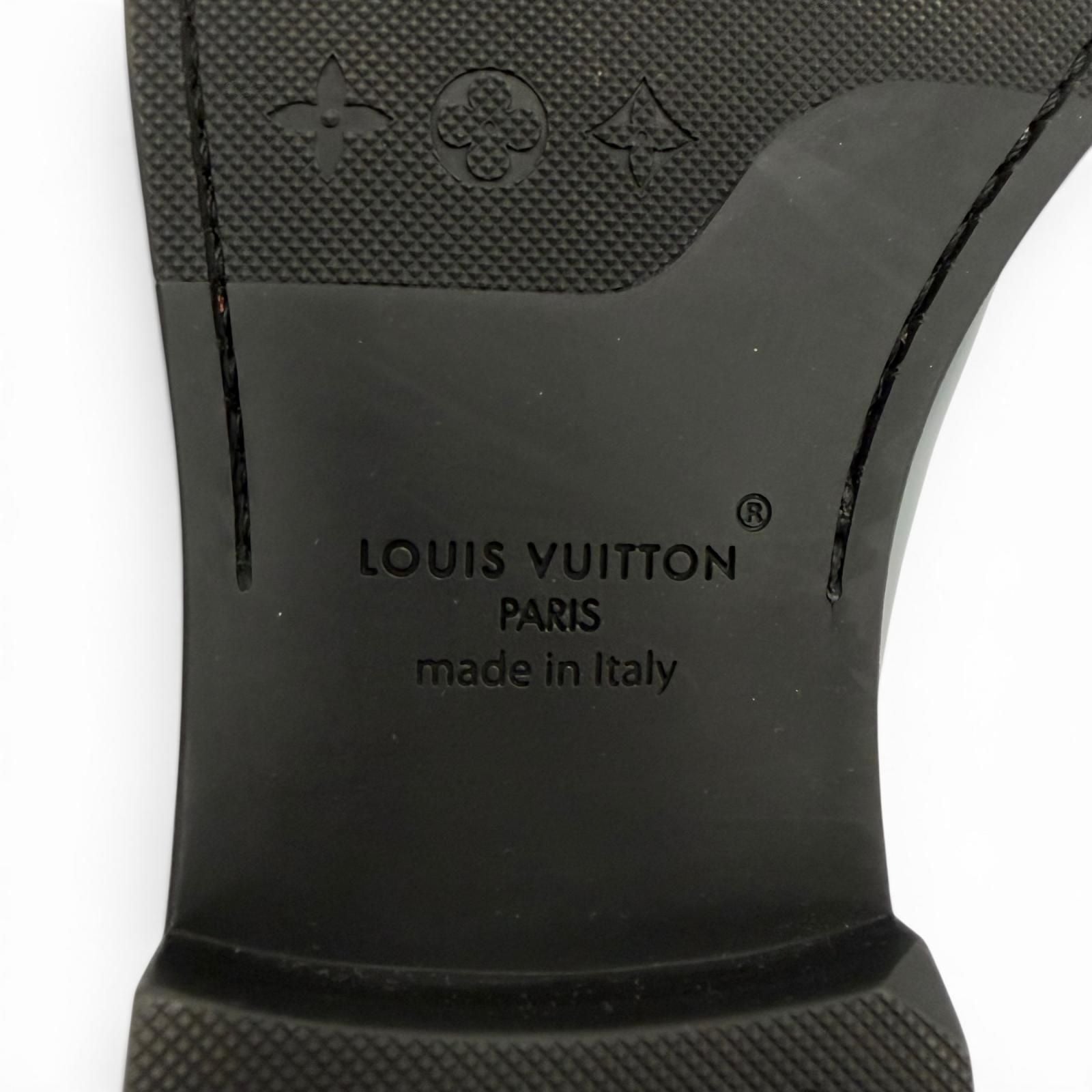Louis Vuitton Damier Gradient Mini Star Line Lace Up Leather Shoes Black 8 — view 8