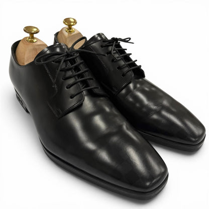 Louis Vuitton Damier Gradient Mini Star Line Lace Up Leather Shoes Black 8 — view 2