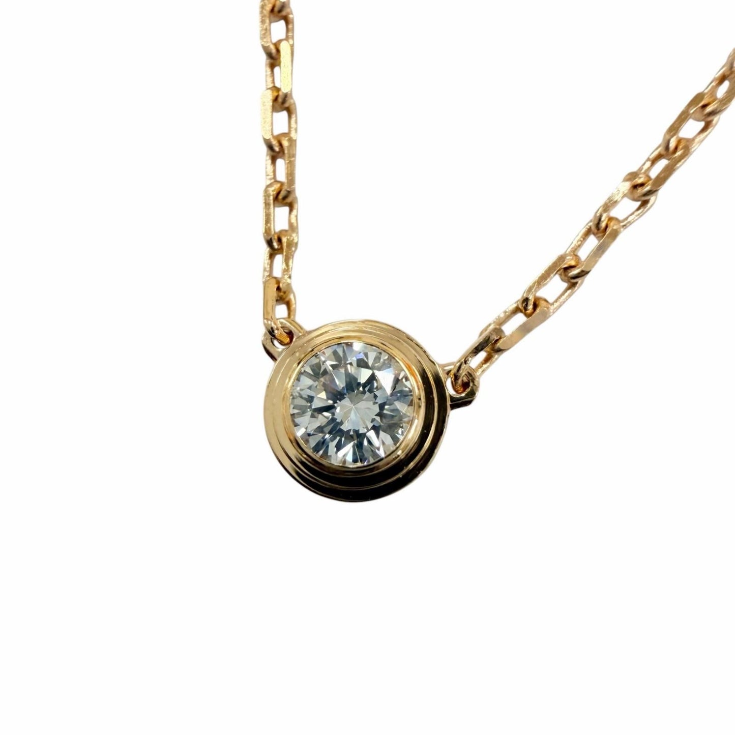 Cartier Damier SM Small Brilliant Cut Necklace Pink Gold