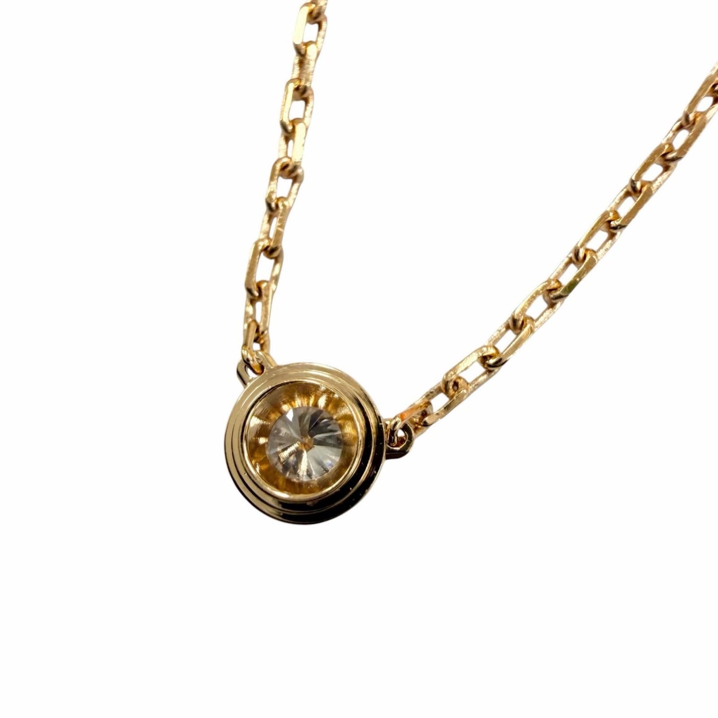 Cartier Damier SM Small Brilliant Cut Necklace Pink Gold — view 4