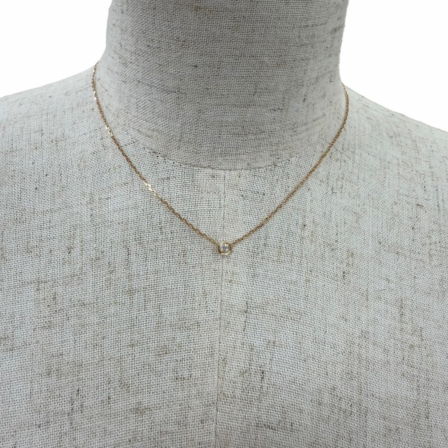 Cartier Damier SM Small Brilliant Cut Necklace Pink Gold — view 3