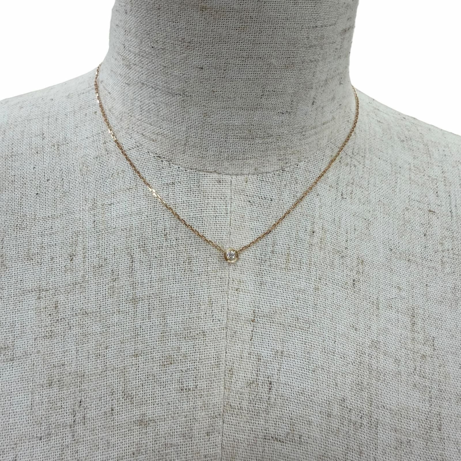 Cartier Damier SM Small Brilliant Cut Necklace Pink Gold — view 3