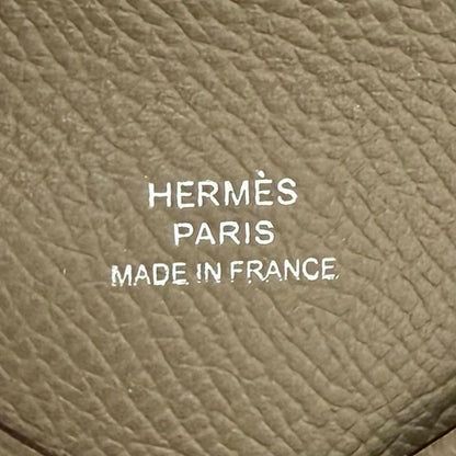 Hermes Calvi Veau Epsom Etoupe Silver Business Card Holder Case Recommended — view 7