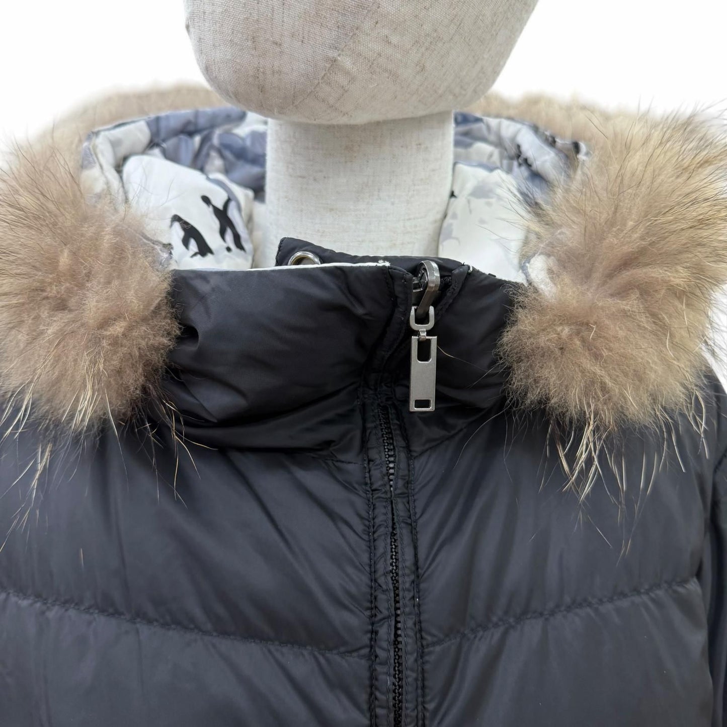 Max Mara Week End Line Weekend Reversible Down Coat Black Gray All Over — view 5