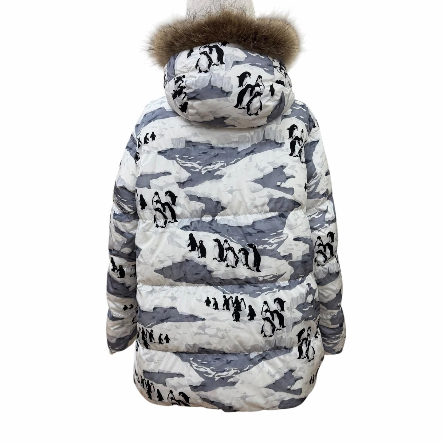 Max Mara Week End Line Weekend Reversible Down Coat Black Gray All Over — view 7