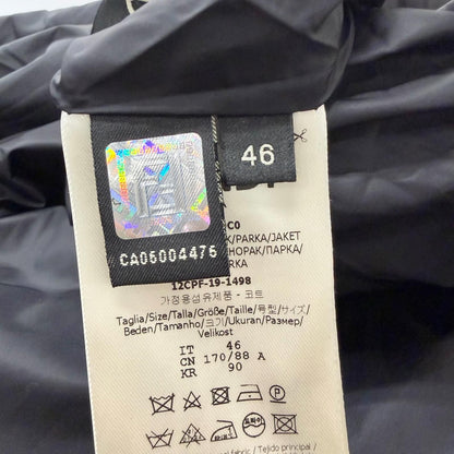 Fendi Striped Pattern Glossy Hooded Padded Coat Black 46 — view 9