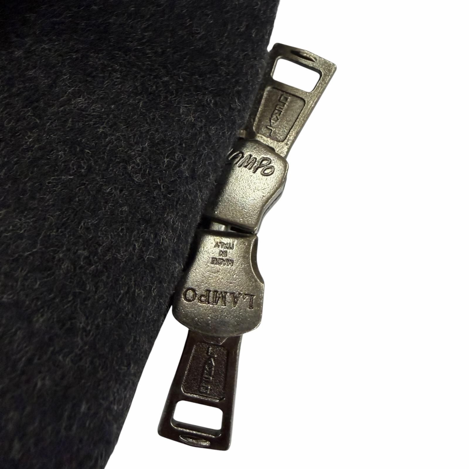 Gucci 657 Era Leather Zip UP Long Length Coat Dark Gray 42 Garment — view 7