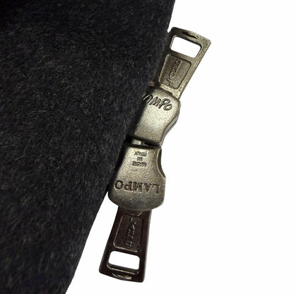 Gucci 657 Era Leather Zip UP Long Length Coat Dark Gray 42 Garment — view 7