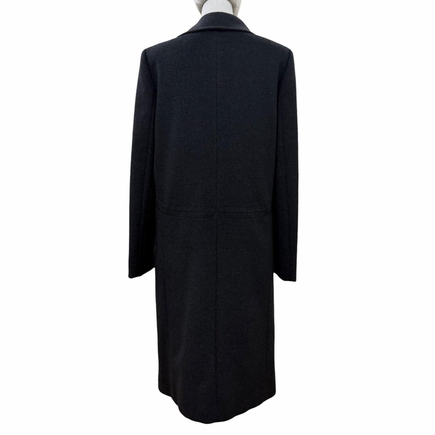 Gucci 657 Era Leather Zip UP Long Length Coat Dark Gray 42 Garment — view 3