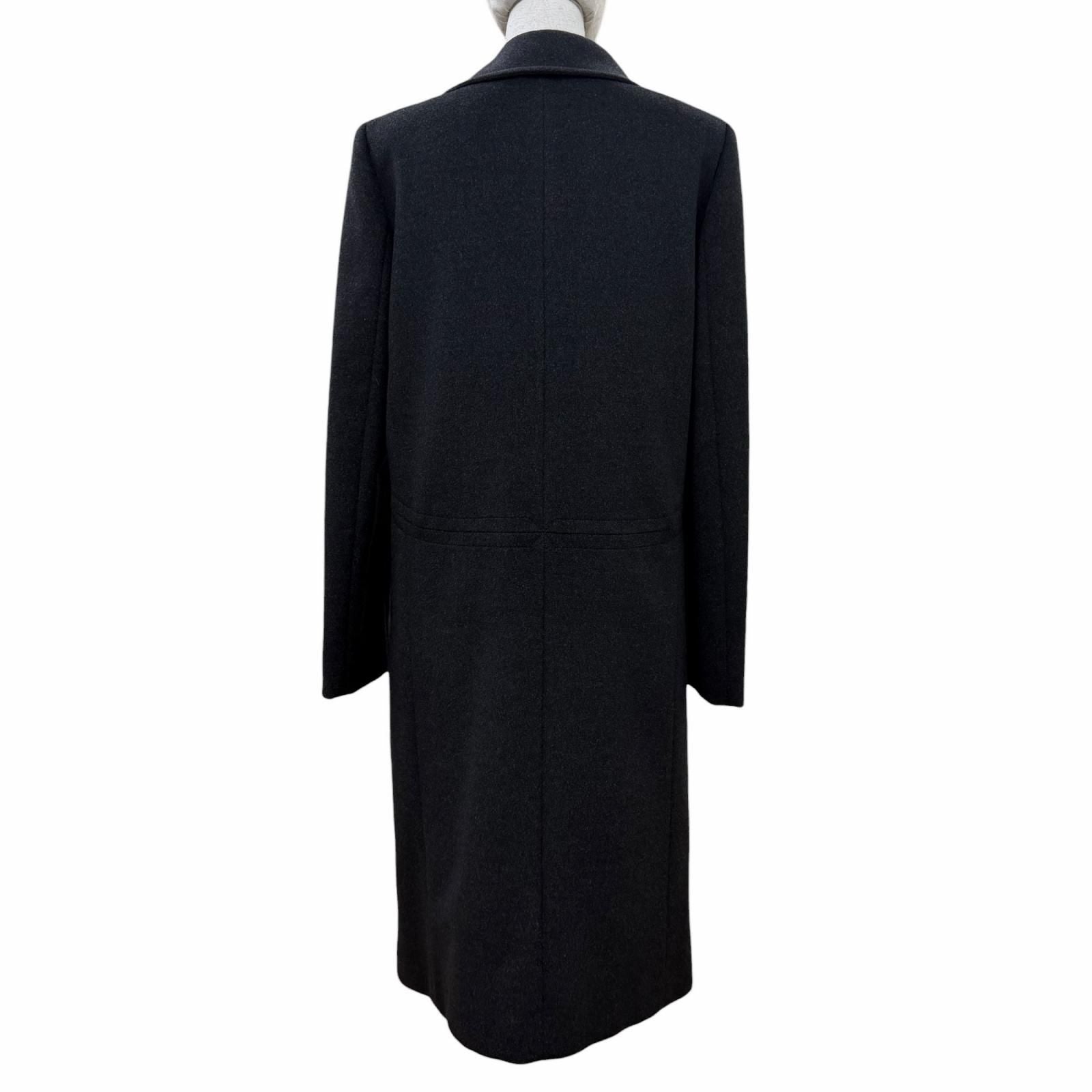 Gucci 657 Era Leather Zip UP Long Length Coat Dark Gray 42 Garment — view 3