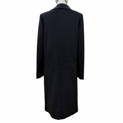 Gucci 657 Era Leather Zip UP Long Length Coat Dark Gray 42 Garment — view 3