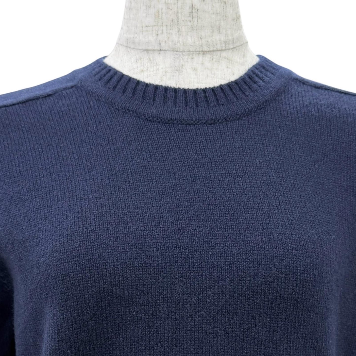 Gucci Cashmere with Horsebit Crew Neck 3/4 Sleeves Knit Sweater Navy S Recommend — view 4