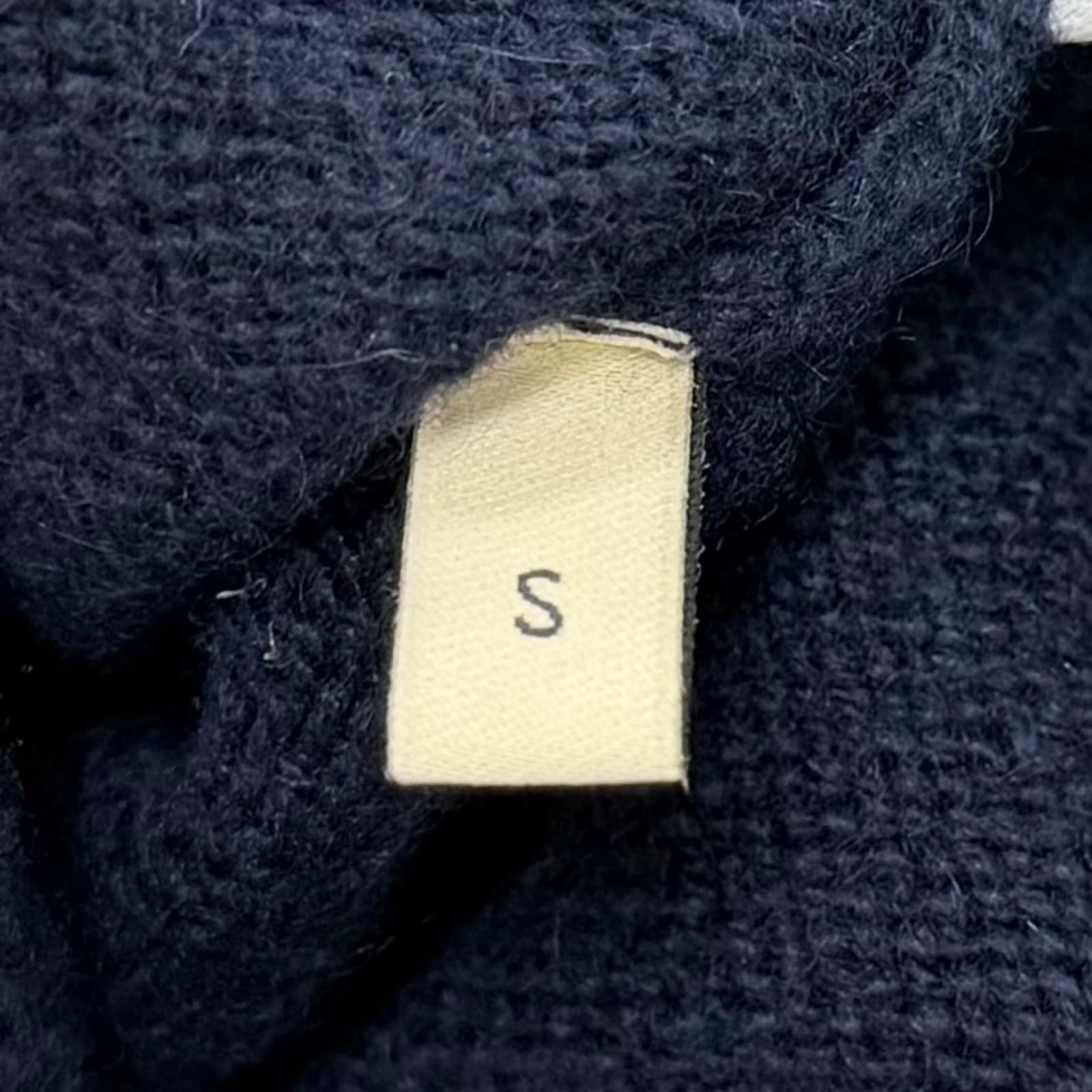Gucci Cashmere with Horsebit Crew Neck 3/4 Sleeves Knit Sweater Navy S Recommend — view 7