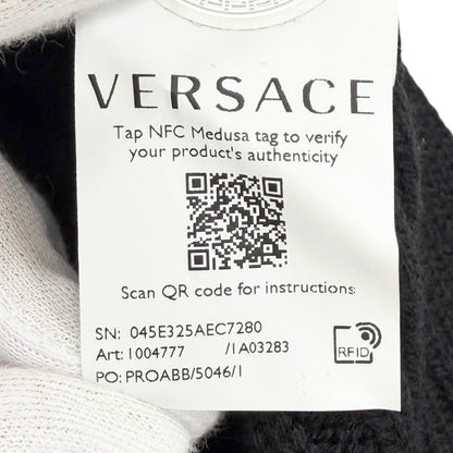 Versace Wool Medusa Safety Pin Crew Neck Long Sleeve Knit Sweater Black 40 — view 8