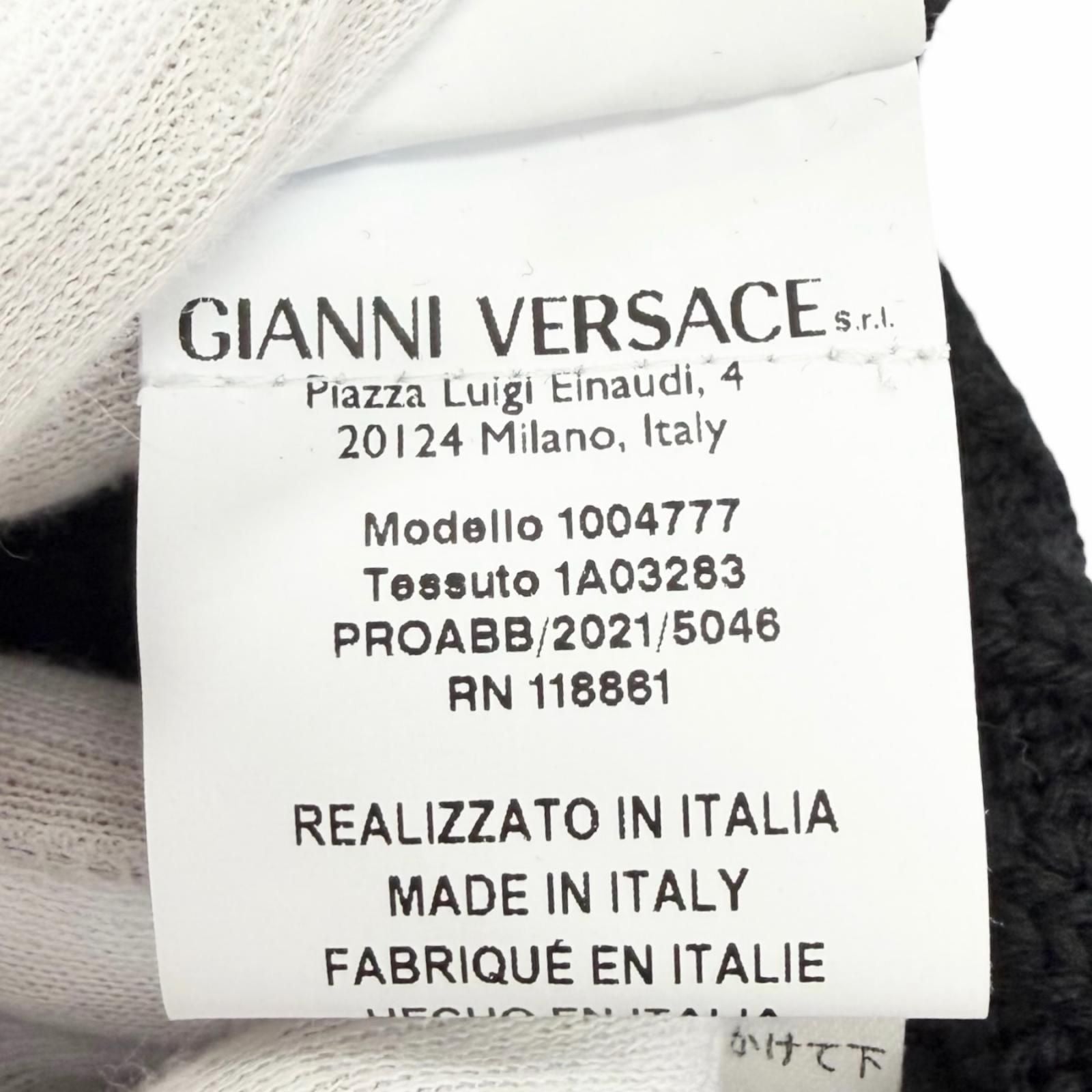 Versace Wool Medusa Safety Pin Crew Neck Long Sleeve Knit Sweater Black 40 — view 9
