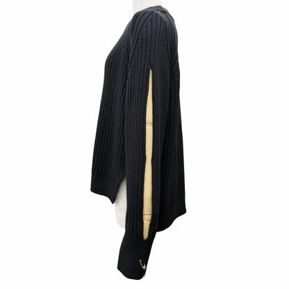 Versace Wool Medusa Safety Pin Crew Neck Long Sleeve Knit Sweater Black 40 — view 2