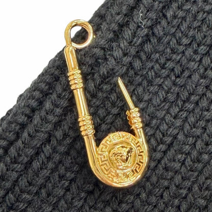 Versace Wool Medusa Safety Pin Crew Neck Long Sleeve Knit Sweater Black 40 — view 5