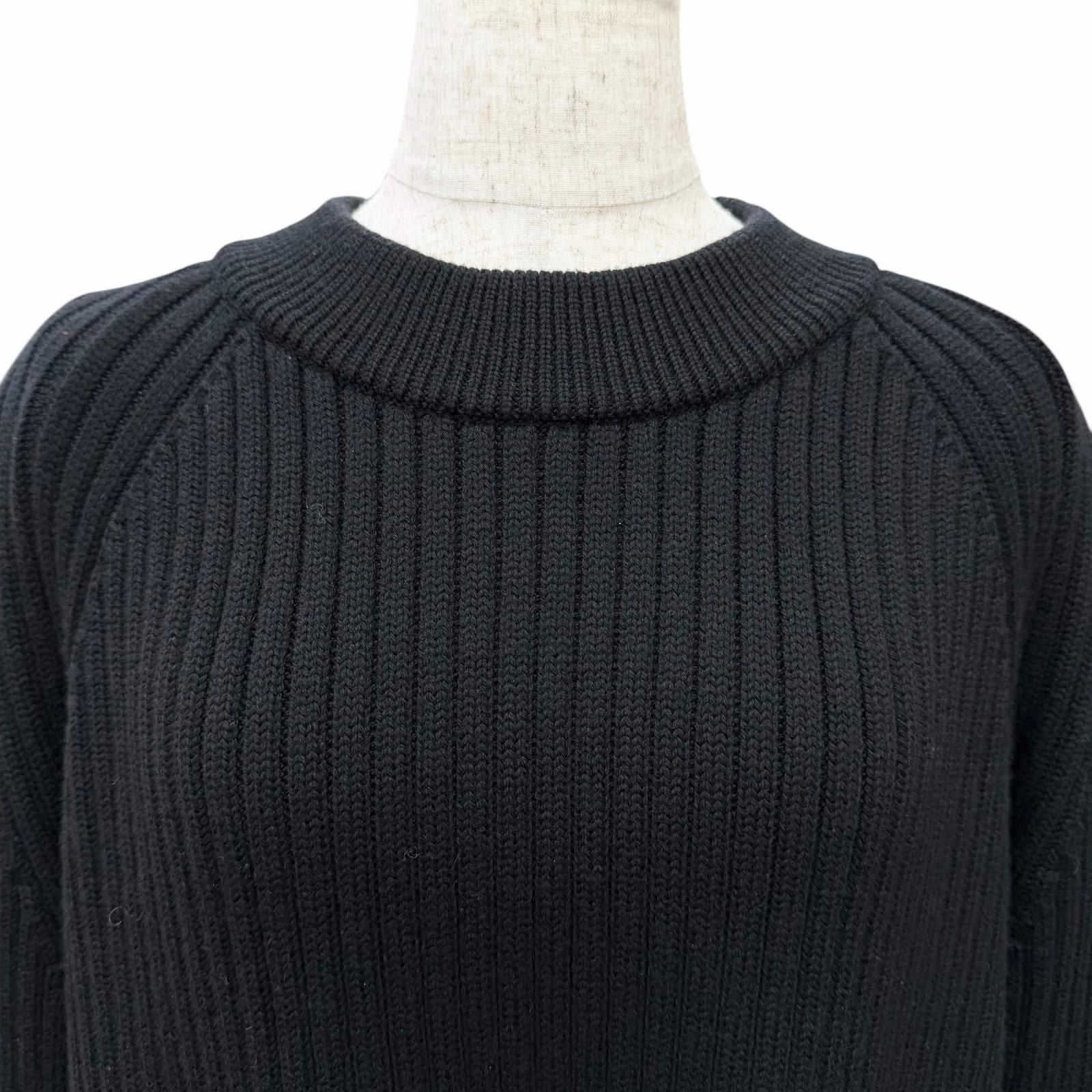 Versace Wool Medusa Safety Pin Crew Neck Long Sleeve Knit Sweater Black 40 — view 4