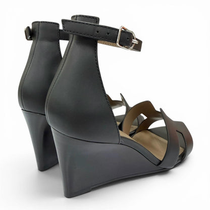 Hermes Legend Ankle Strap Leather Sandals Black — view 3