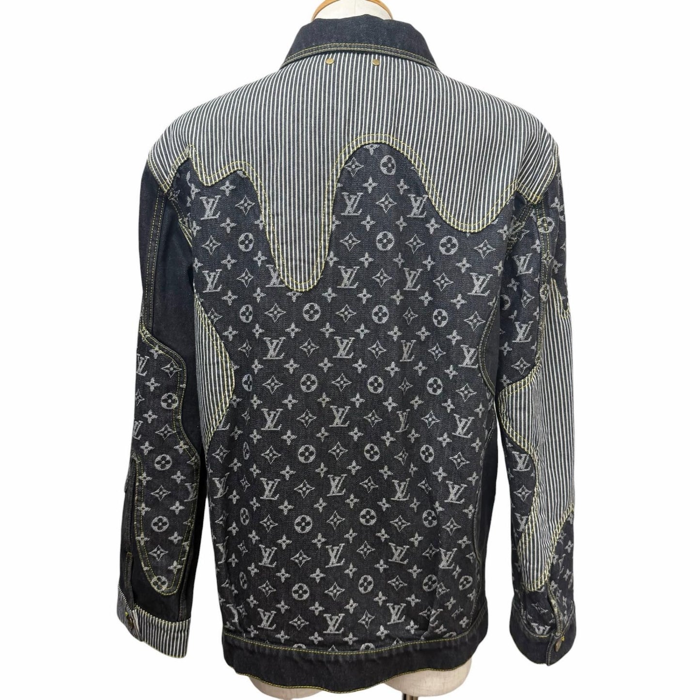 Louis Vuitton Cotton 100% SS Monogram Denim Jacket Indigo Blue 44 — view 4