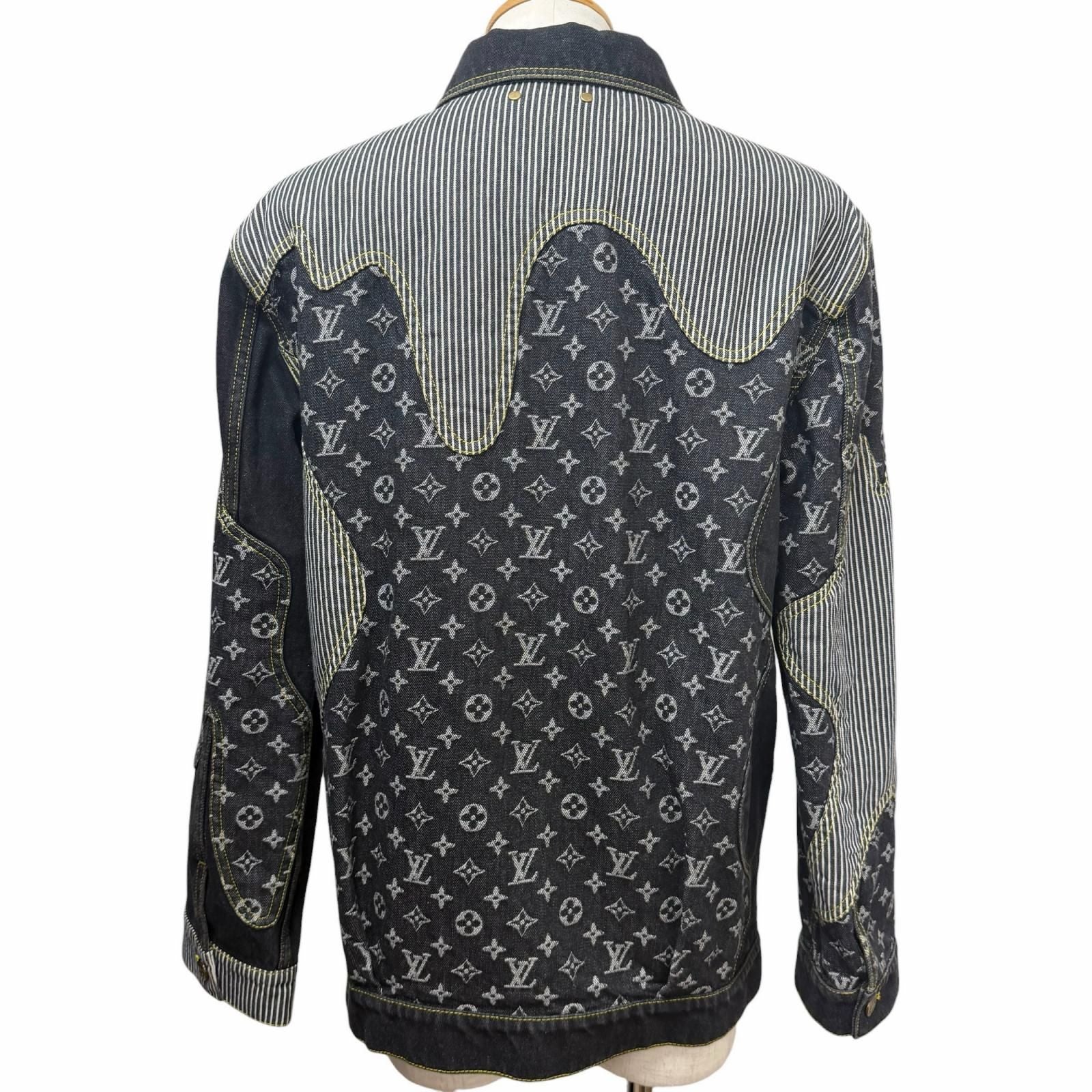 Louis Vuitton Cotton 100% SS Monogram Denim Jacket Indigo Blue 44 — view 4