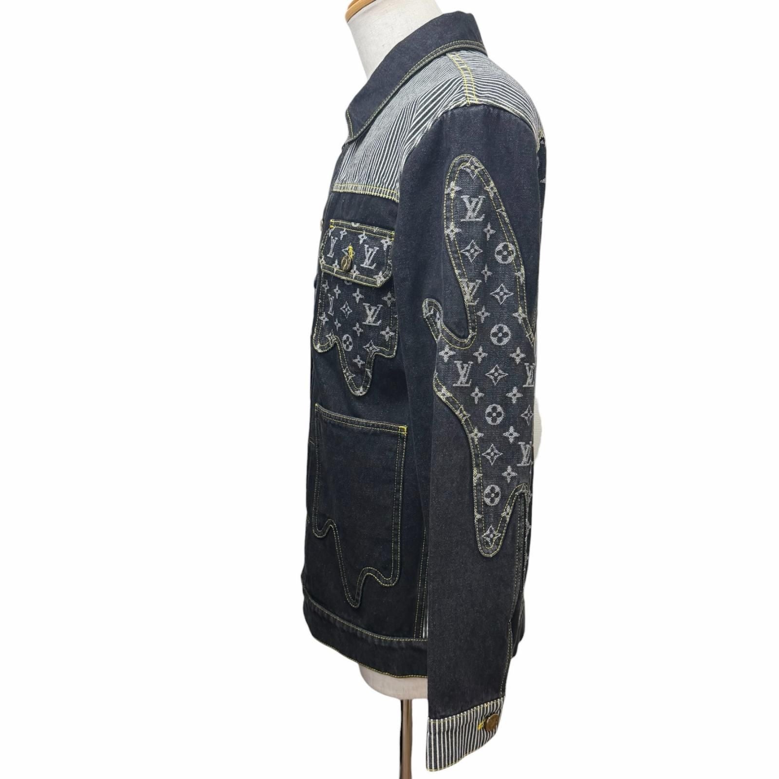 Louis Vuitton Cotton 100% SS Monogram Denim Jacket Indigo Blue 44 — view 3