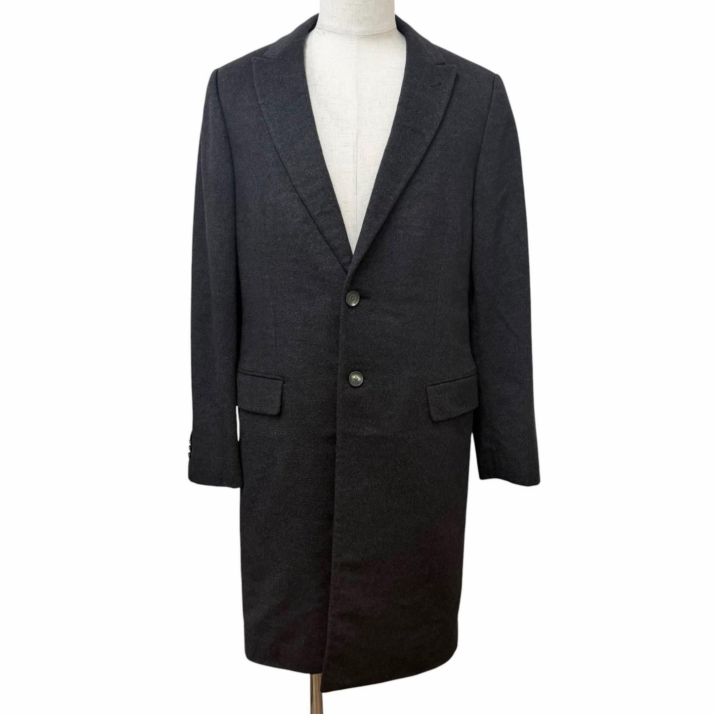 Louis Vuitton Cashmere Lining Damier Pattern Long Chesterfield Coat Charcoal