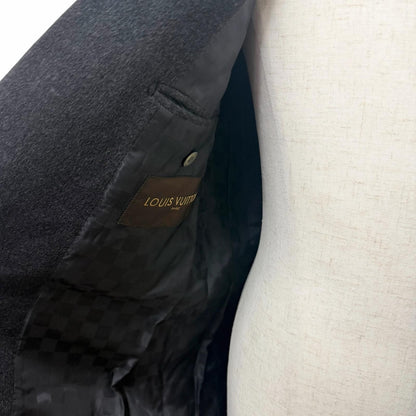 Louis Vuitton Cashmere Lining Damier Pattern Long Chesterfield Coat Charcoal — view 5