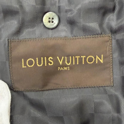 Louis Vuitton Cashmere Lining Damier Pattern Long Chesterfield Coat Charcoal — view 7