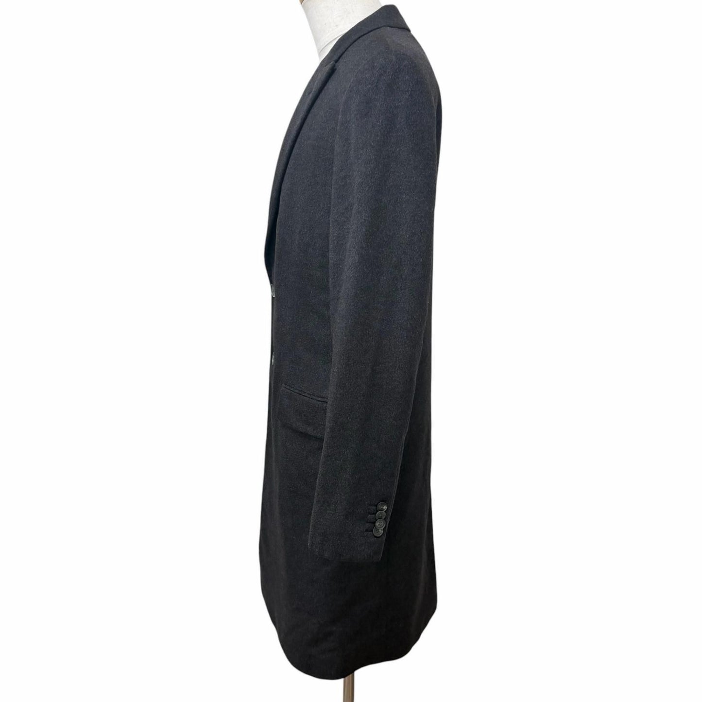 Louis Vuitton Cashmere Lining Damier Pattern Long Chesterfield Coat Charcoal — view 3