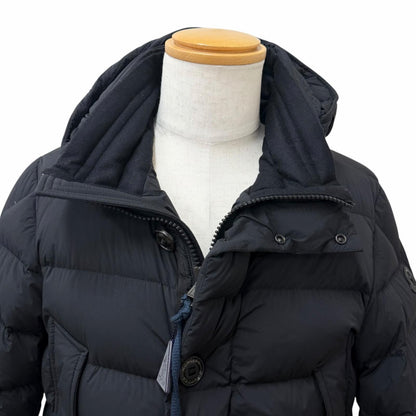 Moncler Reims Giubbotto Leather Logo Patch Hooded Down Jacket Black 1 Hanger — view 2