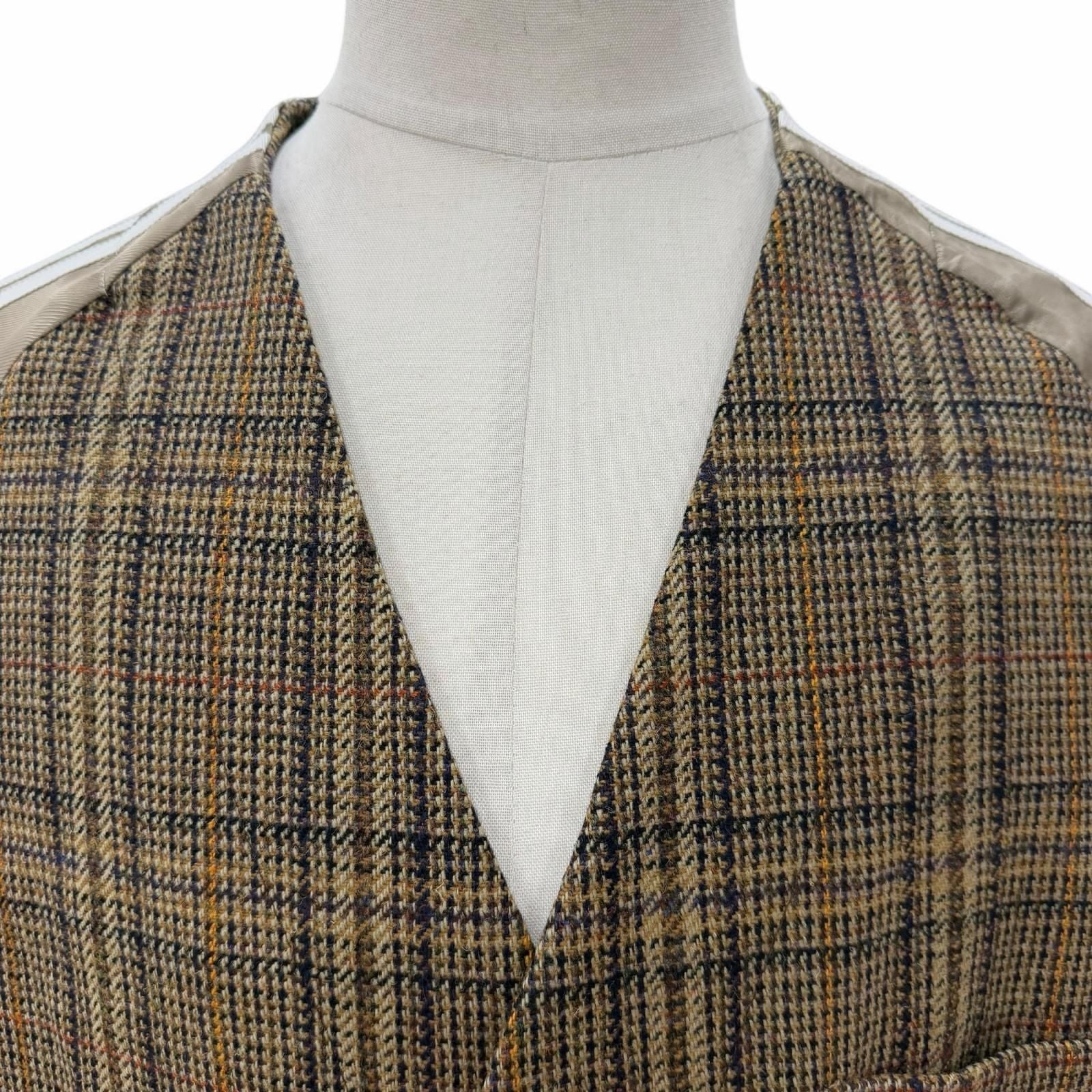 Gucci Adidas Checkered Logo Gold Button Color Coat Khaki 48 Garment Hanger — view 2