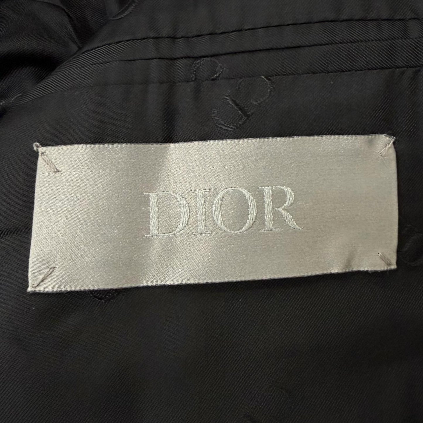 Dior Homme Silk Blend Oblique All Over Pattern Single Terre Jacket Black 46 — view 7