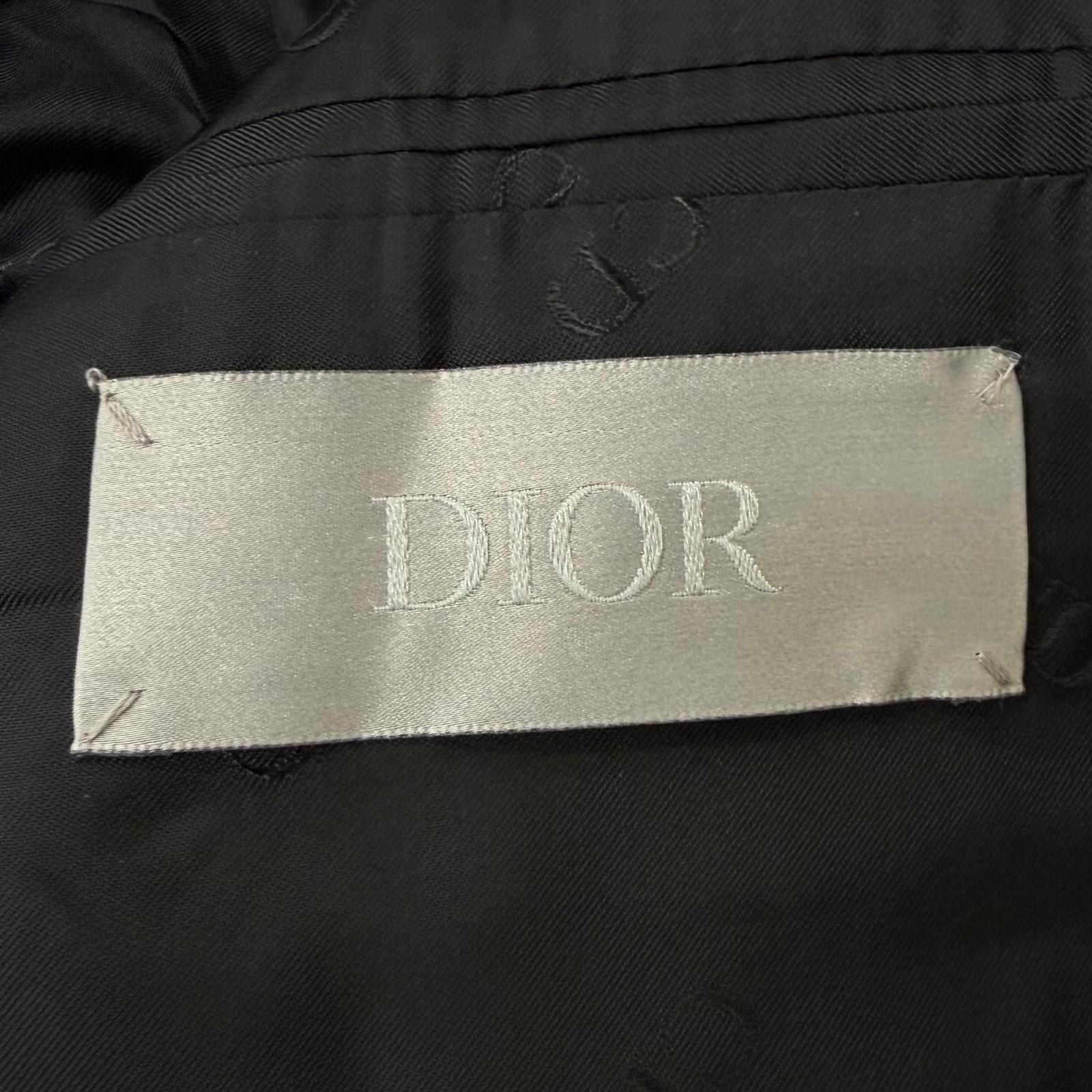 Dior Homme Silk Blend Oblique All Over Pattern Single Terre Jacket Black 46 — view 7