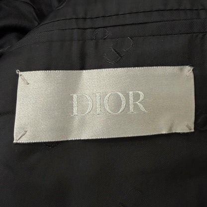Dior Homme Silk Blend Oblique All Over Pattern Single Terre Jacket Black 46 — view 7