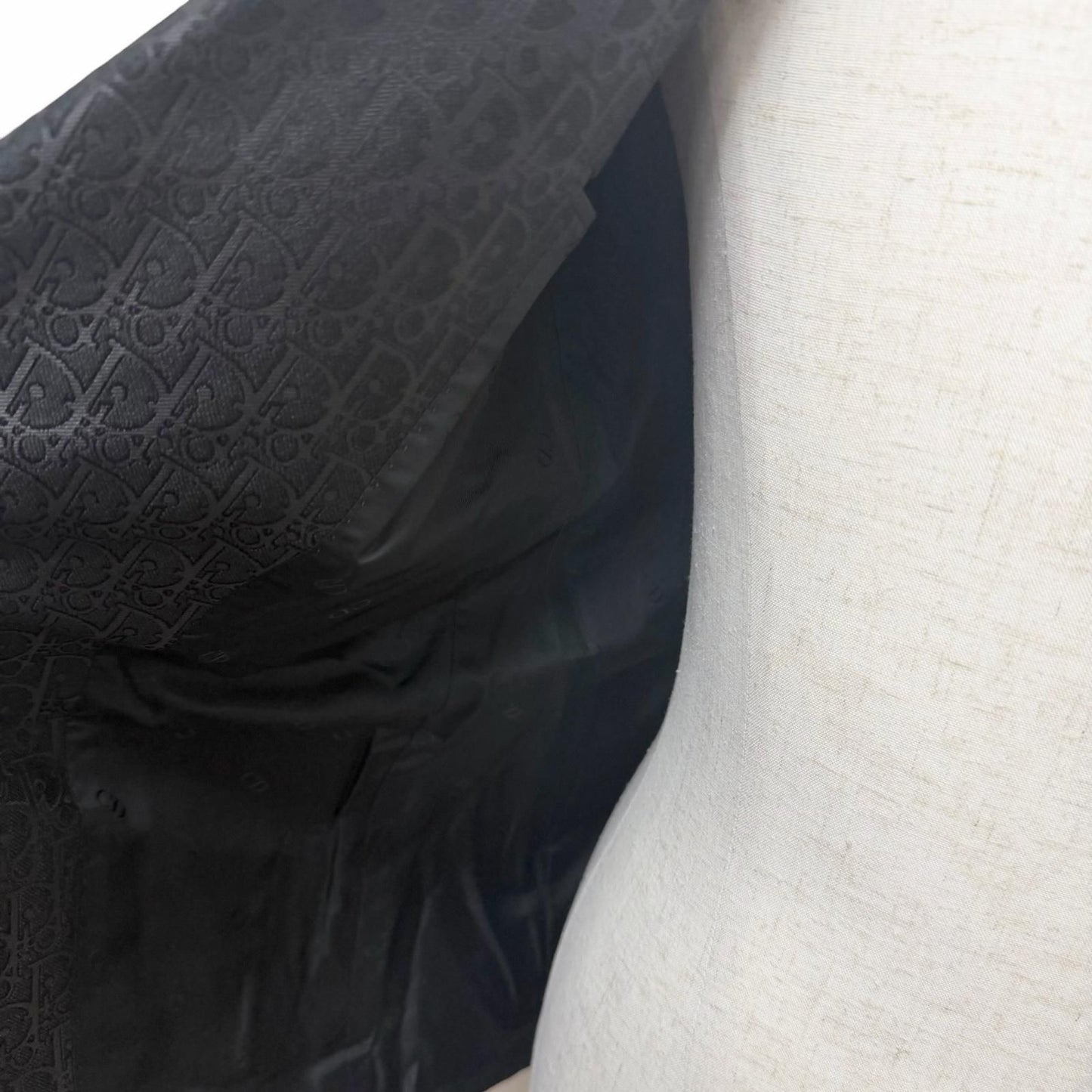 Dior Homme Silk Blend Oblique All Over Pattern Single Terre Jacket Black 46 — view 5