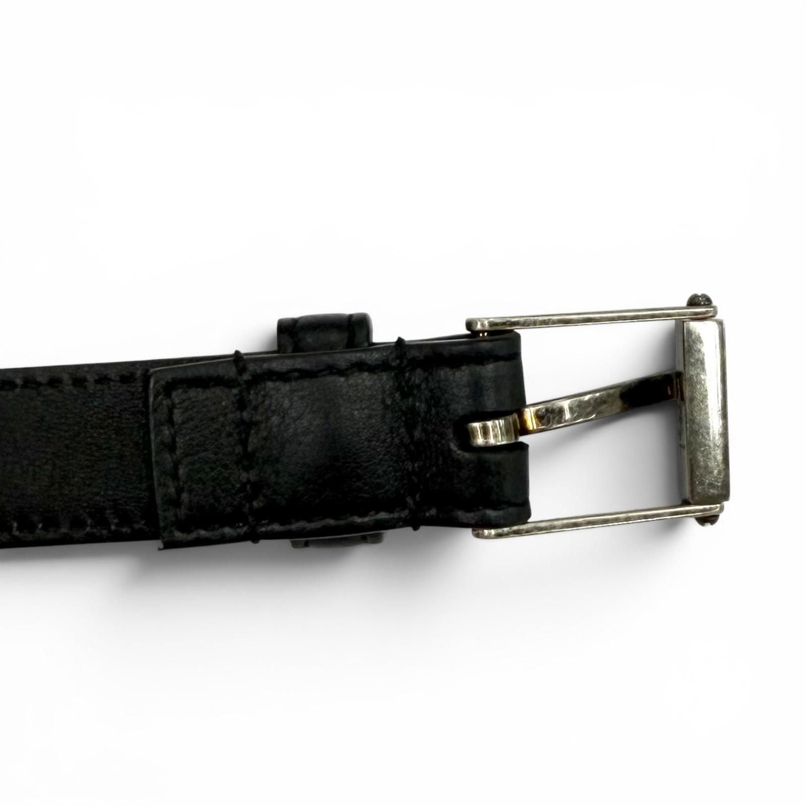 Saint Laurent Narrow Belt Dull Finish YSL Logo Leather Black — view 5
